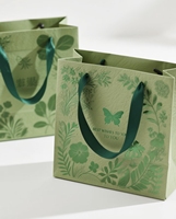 Sacs shopping en papier couché de luxe avec logo personnalisé, poignées en corde de coton, emballage cadeau pour vêtements, chaussures, sacs événementiels recyclables pour la vente au détail