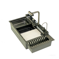 Nouvel Arrivage Évier de Cuisine Intelligent Moderne Multi-Fonctionnel en Acier Inoxydable Noir Nano, Finition Goutte d'Eau, Fait Main, pour Plan de Travail
