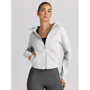 Womens <b>Zip</b> <b>Up</b> Hoodie <b>Cropped</b> Fleece Sweatshirt Short Length Casual Top For Fall Winter Outfits Y2k Style - Product Image 2