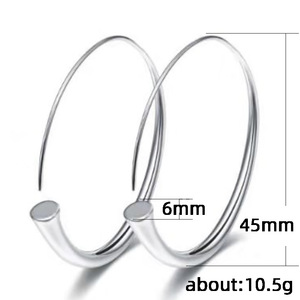 Orecchini a Cerchio Grandi Minimalisti, Gioielli di Moda Lucidi Rotondi, Orecchini da Donna con Design Multicolore - Product Image 3