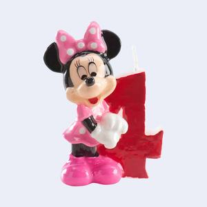 Vela de Cumpleaños de Minnie Mouse Número 4 de 7 cm, Decoración para Fiestas - Product Image 1