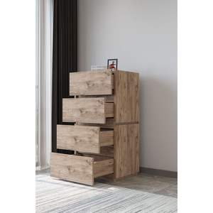 Cómoda Moderna de 4 Cajones de MDF y Pino, Diseño Nórdico Europeo, Mueble de Almacenamiento para Dormitorio y Cuarto de Bebé, Material Metálico - Product Image 5