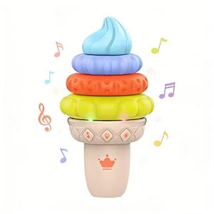 Jouet en forme de crème glacée avec lumière et musique, instrument de musique éducatif pour enfants - Product Image 1