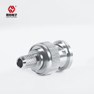 RG59 Cable BNC Male Connector Durable Brass Standard Adapter With 75 Ohm Impedance For DC Electron Welding Single Phase