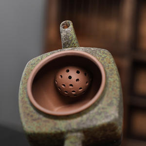 <span class=keywords><strong>Tetera</strong></span> de Cerámica Hecha a Mano con Diseño Retro de Buda Verde Musgo, Taza de Té Individual, Juego de Té Doméstico de Cerámica que No se Quema - Product Image 3