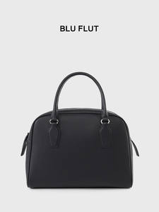 Nouveau modèle 2026 : Sac bowling en cuir véritable sophistiqué et polyvalent avec fermeture éclair pour femme, design unique - Product Image 3