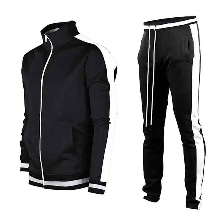 Wholesale Custom Logo Men Track Suits Sets Spring Men Sportswear Training Wear Side Stripe Tracksuit