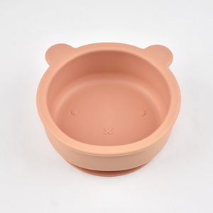 Vente directe d'ustensiles de repas modernes pour enfants, bol en silicone sans BPA en forme d'ours mignon avec base à ventouse pour l'alimentation des bébés - Product Image 1