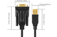Adaptador de Puerto COM USB2.0 RS232 FTDI, Cable Coaxial de Par Trenzado, 9 Pines DB9, para Computadora, PDA, GPS, Video, Opciones de Longitud de 1m, 2m, 3m
