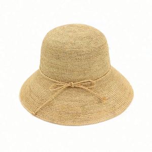 Wholesale High Quality Handmade Raffia Straw Sun Hat Women's Summer Foldable <b>Sunscreen</b> Straw Hat Ladies Beach Sun Bucket Hat - Product Image 1