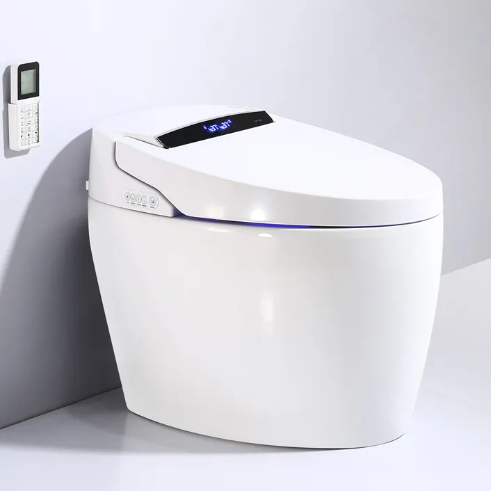 A buon mercato P Trap Smart WC WC Bidet Inodoro Con sensore bagno intelligente allungato 110v Smart Toilet