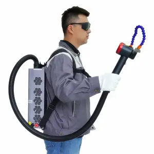 Sırt çantası 50w 100w 200W 300w kullanımı kolay darbe JPT MOPA Fiber lazer temizleme makinesi pas boya temizleme ahşap Metal