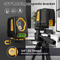 DEGLASERS Niveau laser portable à nivellement automatique Niveau laser à ligne croisée verte avec batterie Li-ion rechargeable pour la construction