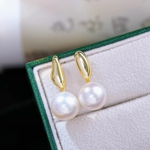 Accessoires en argent S925 pour la création de bijoux, boucles d'oreilles en argent tendance avec perles rondes de 9 à 13 mm, plateau vide pour boucles d'oreilles 22309 - Product Image 1