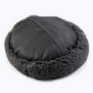 Lit chauffant en forme de donuts pour animal de compagnie, calmant, doux, doux, en fausse fourrure, coussin chaud, pour <span class=keywords><strong>chat</strong></span> et chien - Product Image 2