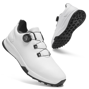 Summer <strong>Golf</strong> <strong>Shoes</strong> Comfortable Cushioning Knob Laces Waterproof Anti-Slip Height Increasing Design Leather Upper Rubber - Product Image 2