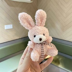 Mini lapin en peluche de 8 cm, doux et rembourré, avec nœud papillon, style poupée, idéal comme porte-clés ou cadeau pour mariage et fêtes - Product Image 4