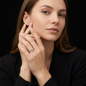 Women's Gold Plated Round Diamond Engagement Ring Lab Grown G Color Brilliant Cut Center Stone Classic Luxury Anniversary Style - Product Image 1