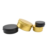 Heißer Verkauf Gold Aluminium Kosmetikglas 15ml 30ml 50ml 60ml 100ml 150ml Schwarz Weiß Aluminium Schraubglas für Kerzencreme