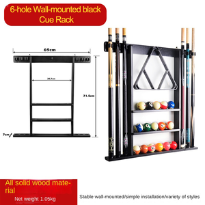 <span class=keywords><strong>Porte</strong></span>-<span class=keywords><strong>queue</strong></span> <span class=keywords><strong>mural</strong></span> en bois massif pour <span class=keywords><strong>billard</strong></span> avec six huit trous Logo personnalisable Surface brossée Accessoires de sport dans une boîte - Product Image 5