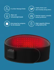 Thérapie infrarouge à lumière rouge électrique Rechargeable vibrant chauffage dos taille masseur ceinture soulagement de la douleur