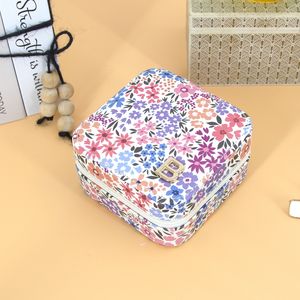 OEM ODM, série de cadeaux pour la fête des mères, mini boîte de rangement pour bijoux avec fermeture éclair, portable, fleur, bague, boucle d'oreille - Product Image 1