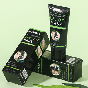 Masque facial exfoliant au charbon de bambou activé en gros, masque nettoyant pour éliminer les points noirs, <span class=keywords><strong>film</strong></span> de boue nettoyant en profondeur, soin de la peau, beauté - Product Image 1