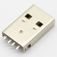 Conector USB 2,0 macho a tipo enchufe 180 grados SMT AM 4PIN conector USB de latón y metal para cable de datos de computadora