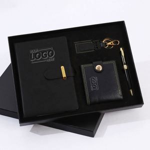 Executive Gift <b>Set</b> for Corporate Events - Branded <b>Notebook</b>, Wallet & Keychain, Premium Business Gifts - Product Image 1