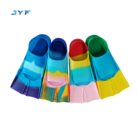 JYF Palmes de natation en silicone courtes les plus populaires pour adultes et enfants, flexibilité supérieure