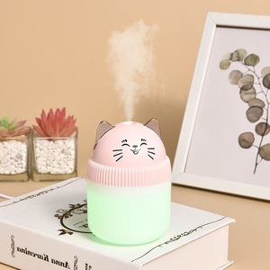 Cute Cat Ultrasonic <b>Humidifier</b> Mini Portable USB Powered With Color Changing Light For Desk Office Car Use - Product Image 5