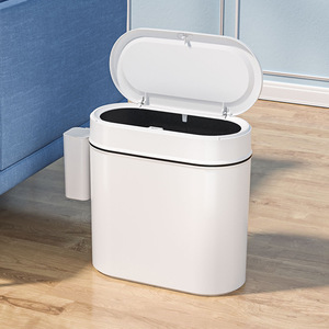 Poubelle en plastique élégante à couvercle hermétique pour dropshipping Shopify, idéale pour espaces étroits, classification des déchets secs et humides, salle de bain et cuisine - Product Image 6