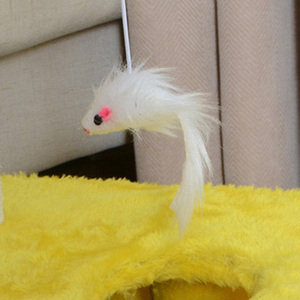 Arbre à chat en sisal avec tunnel, résistant aux griffures, anti-déchirure, peu encombrant pour petits espaces, avec lit - Product Image 4