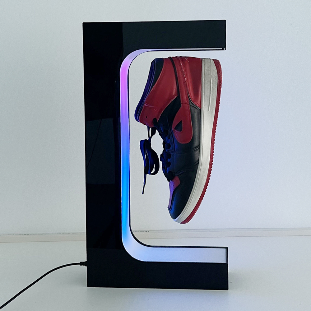 Magnetic Floating Shoe Display - 360 Rotation, LED Light