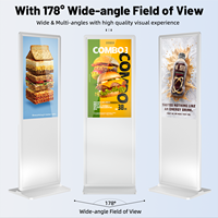 MWE 65 pouces haute luminosité debout au sol écran tactile interactif médias intérieur Lcd Ad signalisation numérique lecteurs publicitaires Totem