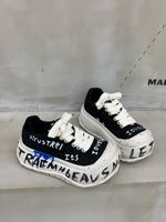Baskets en toile respirantes style Y2K rétro avec graffiti, plateforme rehaussante, chaussures de papa moelleuses, OEM, été, printemps, automne