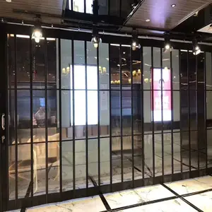 Günstige kommerzielle weiße Aluminium Akkordeon Türen transparente Polycarbonat Falttür manuelle Kunststoff Schiebetür