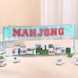 <b>Large</b> Capacity PVC Transparent Waterproof Storage Cosmetic <b>Bag</b> Embroidered Mahjong Zipper <b>Gift</b> <b>Bag</b> Cosmetics Case - Product Image 3