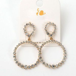 Pendientes de Aro con Diamantes para Mujer, Oro Ligero de 18K, Corte Brillante Redondo, Joyería Geométrica para Fiesta, Color Blanco Especificado - Product Image 3