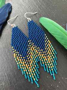 Boucles d'oreilles pendantes en perles ethniques faites à la main produit en vrac multi-taille à la mode en plusieurs couleurs personnalisables pour les fêtes - Product Image 2