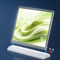 Boîte à lumière LED magnétique rechargeable sans fil avec cadre en aluminium 2000 lumens, panneau publicitaire de bureau A4 A5 double face