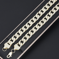 Collier chaîne cubaine Figaro en laiton plaqué or 14 carats JXX Jewelry, tendance unisexe, serti de griffes, plusieurs largeurs et longueurs