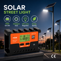 Contrôleur de charge solaire PWM 12V-48V à détection automatique pour système de panneaux solaires, certifié CE
