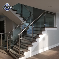 Main courante d'escalier murale en acier inoxydable 316 personnalisée rampe de tuyau moderne bricolage avec embout conique pour balcon
