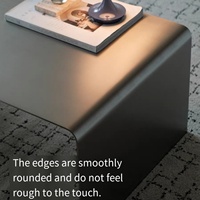 Table basse en acier inoxydable moderne Bauhaus pour salon et bureau à domicile, design carré haut de gamme