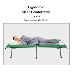 Letti <span class=keywords><strong>da</strong></span> <span class=keywords><strong>Campeggio</strong></span> Pieghevoli con Telaio in Alluminio e Ferro, Letto Singolo Portatile per Emergenze e Soccorso, 190x62x42cm - Product Image 5