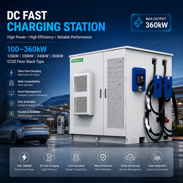 120KW 200KW 240KW 360KW DC Fast Charging Station EV Charger Commercial Solar DC EV Charging Station CCS2 Floor Stack Type