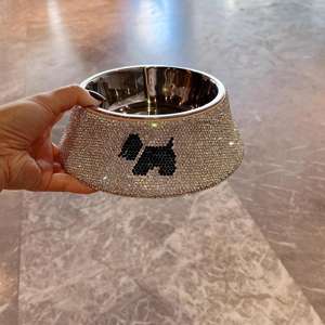 Strass bol Bling accessoires diamant luxe Adorable chien <span class=keywords><strong>chat</strong></span> Animal nourriture pour animaux de compagnie croquettes mangeoire à eau - Product Image 1