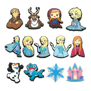 Vente en gros de décorations pour chaussures Frozens Cute PVC Plastic Rubber Buckle Anna Clog Shoe Charms Cute <span class=keywords><strong>Elsa</strong></span> Princess Diy Accessories - Product Image 1