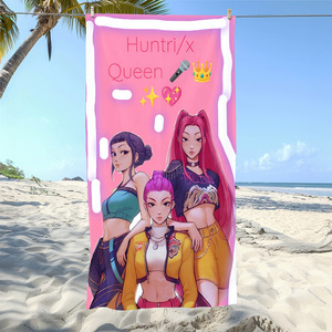 Toalla de baño de secado rápido <span class=keywords><strong>Devil</strong></span> Hunter, toalla absorbente de agua con diseño de anime para la playa, toalla de playa Kpop Witch Hunting Girl Group - Product Image 6
